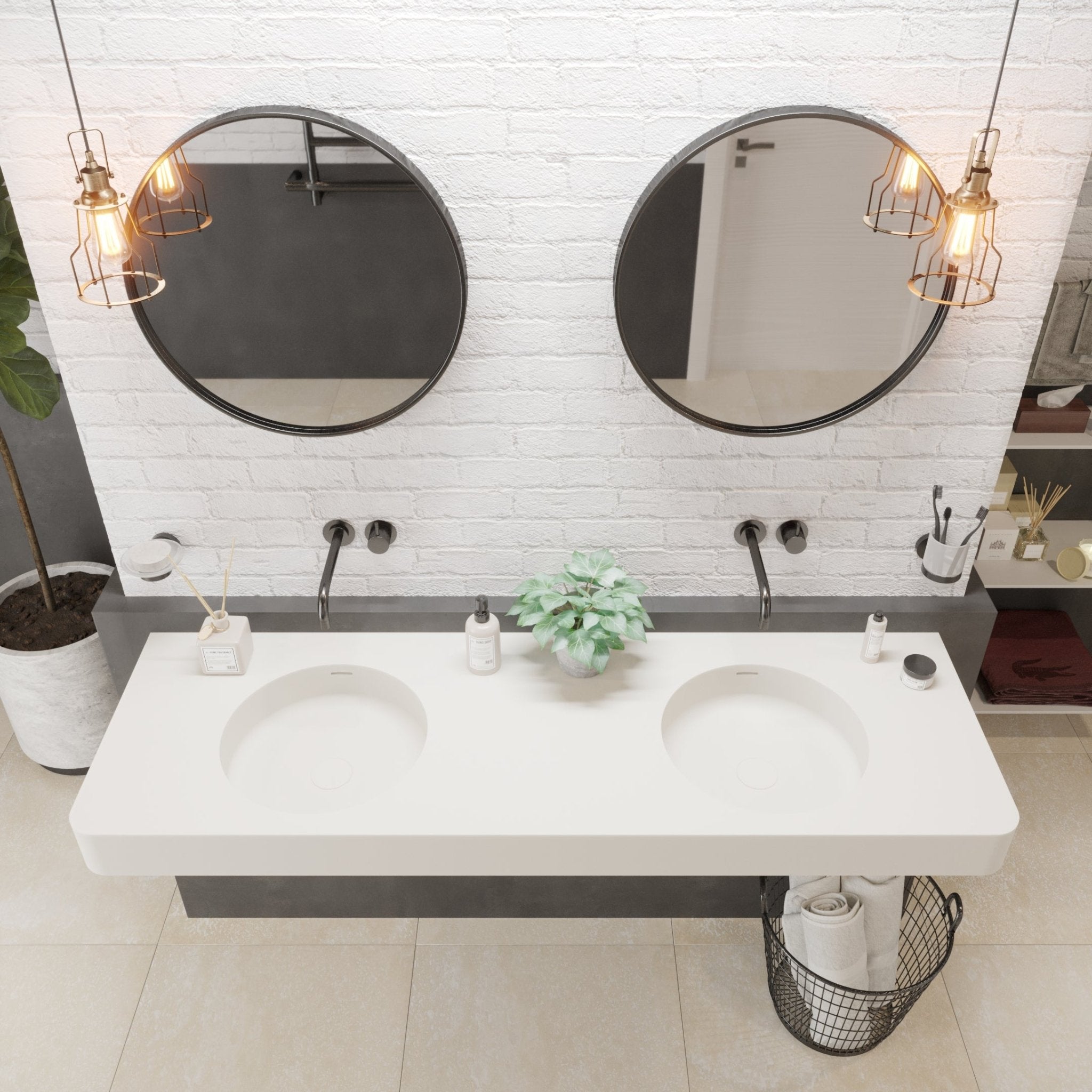 Ideavit | Solidbrio iii 59" x 19" Washbasin - U S H I Ideavit