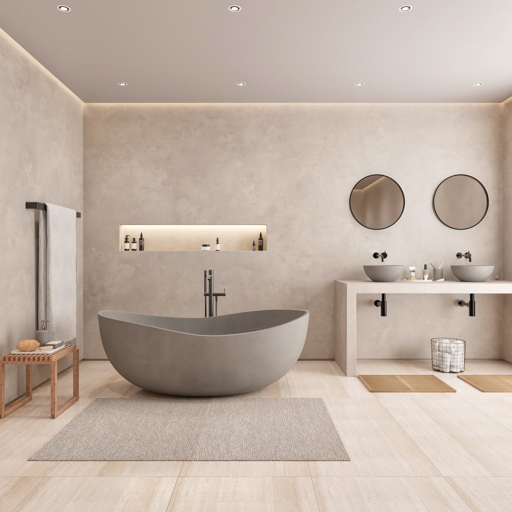 Ideavit | Solidsense 63" x 39" Freestanding Bathtub - U S H I Ideavit